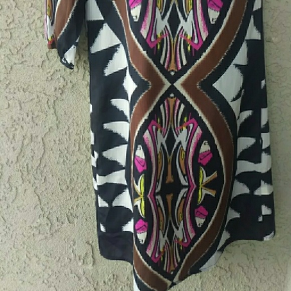 Peach love cream Aztec one shoulder dress - Picture 2 of 8